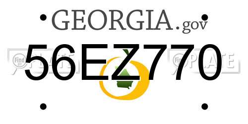 56EZ770 Georgia License Plate