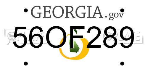56OF289 Georgia License Plate