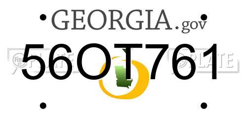 56OT761 Georgia License Plate