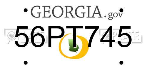 56PT745 Georgia License Plate