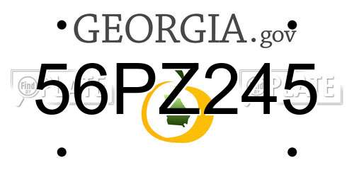 56PZ245 Georgia License Plate