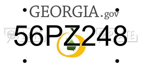 56PZ248 Georgia License Plate