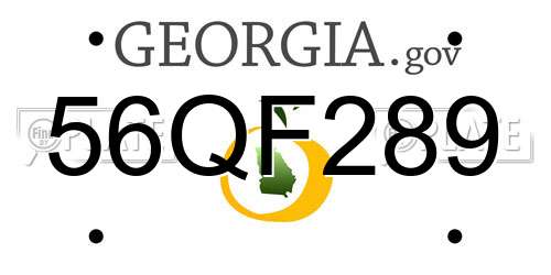 56QF289 Georgia License Plate