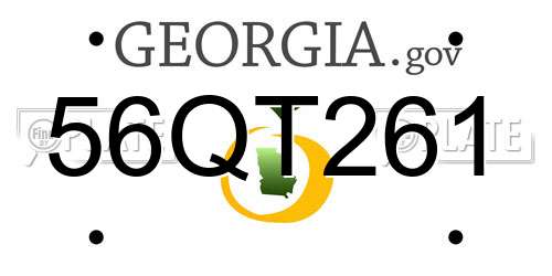 56QT261 Georgia License Plate