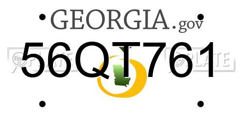 56QT761 Georgia License Plate