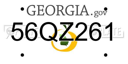 56QZ261 Georgia License Plate