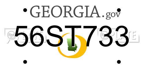 56ST733 Georgia License Plate