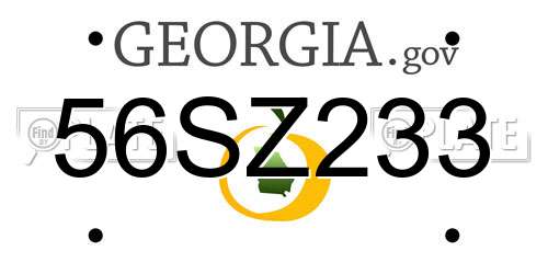 56SZ233 Georgia License Plate
