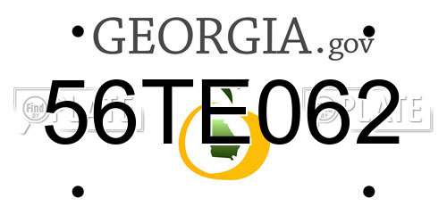 56TE062 Georgia License Plate