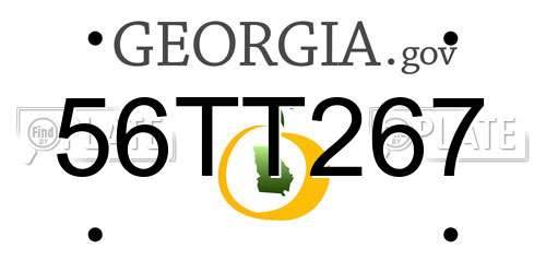 56TT267 Georgia License Plate