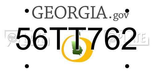 56TT762 Georgia License Plate