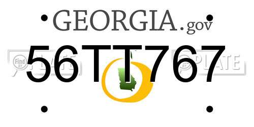 56TT767 Georgia License Plate