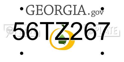 56TZ267 Georgia License Plate