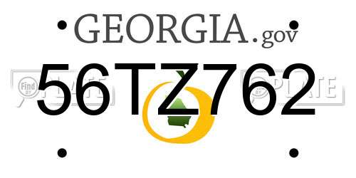 56TZ762 Georgia License Plate