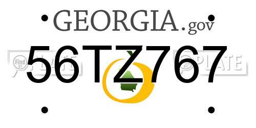 56TZ767 Georgia License Plate