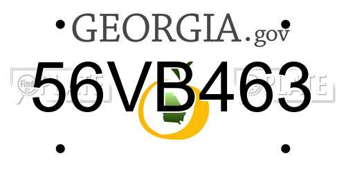 56VB463 Georgia License Plate