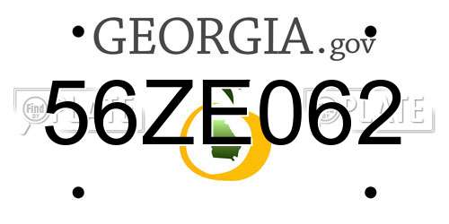 56ZE062 Georgia License Plate