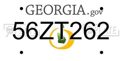 56ZT262 Georgia License Plate
