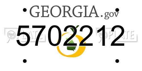 5702212 Georgia License Plate