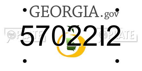 57022I2 Georgia License Plate