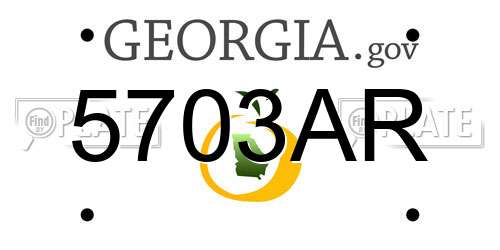 5703AR Georgia License Plate