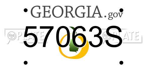 57063S Georgia License Plate