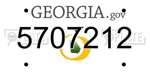 5707212 Georgia License Plate