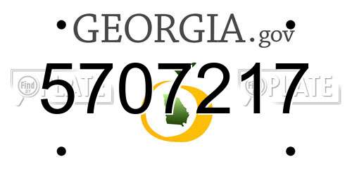 5707217 Georgia License Plate