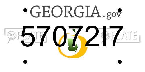 57072I7 Georgia License Plate