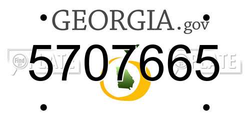 5707665 Georgia License Plate
