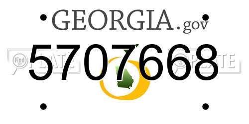 5707668 Georgia License Plate