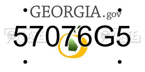 57076G5 Georgia License Plate