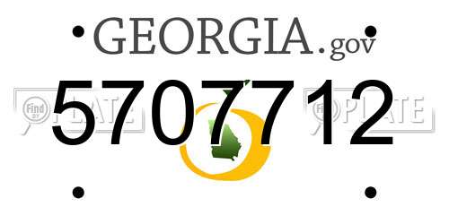 5707712 Georgia License Plate