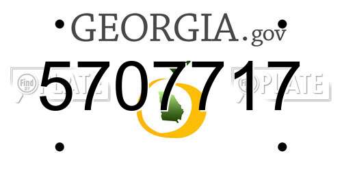 5707717 Georgia License Plate
