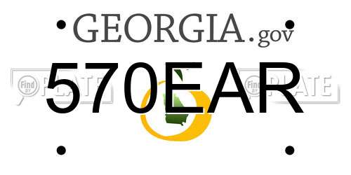 570EAR Georgia License Plate