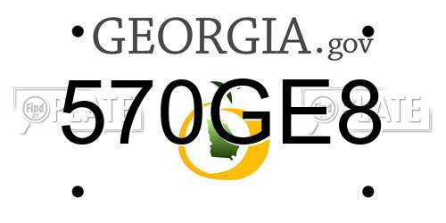 570GE8 Georgia License Plate