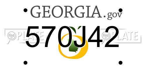 570J42 Georgia License Plate