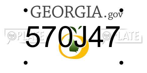 570J47 Georgia License Plate