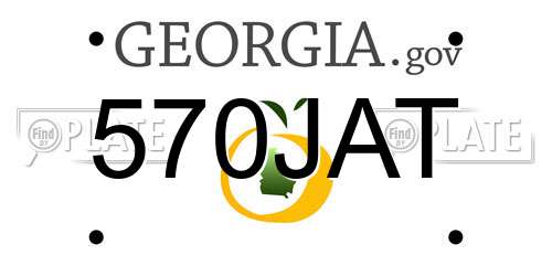 570JAT Georgia License Plate