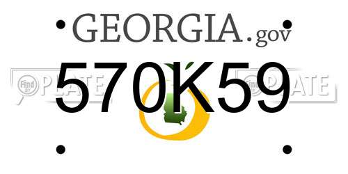 570K59 Georgia License Plate