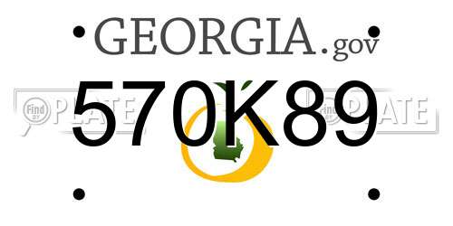 570K89 Georgia License Plate