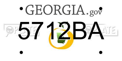 5712BA Georgia License Plate