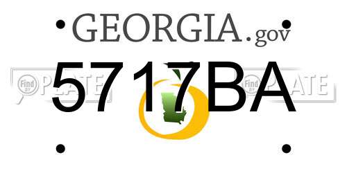 5717BA Georgia License Plate