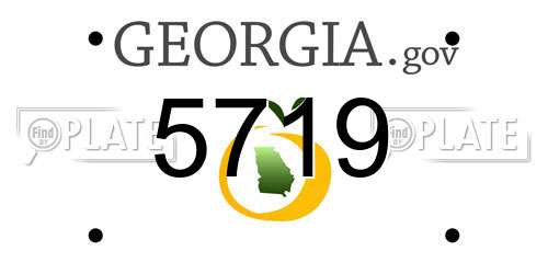 5719 Georgia License Plate