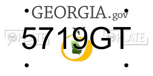 5719GT Georgia License Plate