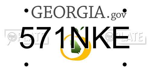 571NKE Georgia License Plate