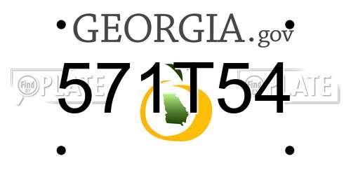 571T54 Georgia License Plate