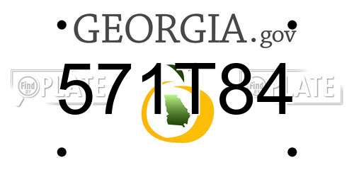 571T84 Georgia License Plate