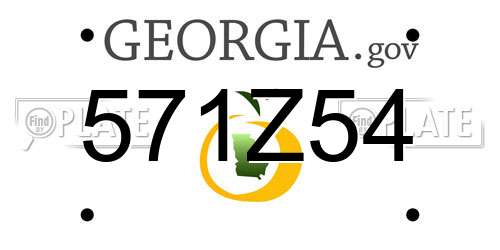 571Z54 Georgia License Plate