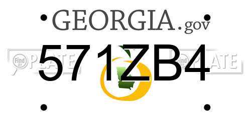571ZB4 Georgia License Plate